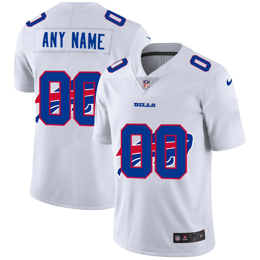 Wholesale Buffalo Bills Custom White Men Nike Team Logo Dual Overlap Limited NFL Jersey->customized nfl jersey->Custom Jersey